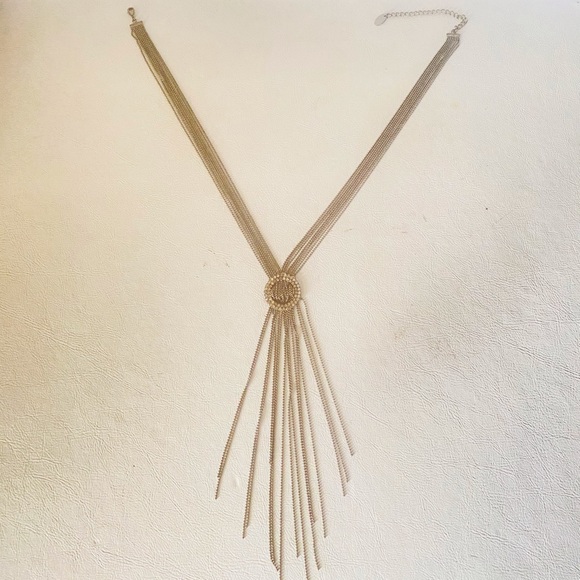 ETSU Silver Ball Chain Fringe Necklace - Picture 2 of 8